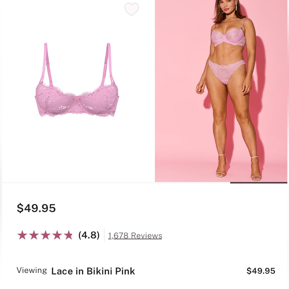 LACE BALCONET Pink purple VICTORIAS SECRET PINK BRA 34DD FASHION SHOW 2025 - Picture 3 of 6